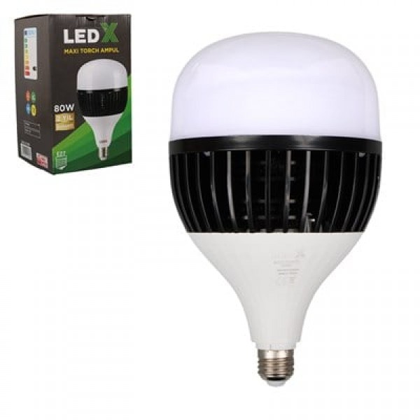 LedX AL-TH80 Akım Korumalı 80 Watt 7200 Lümen E27 Beyaz Maxi Kristal Torch Led Ampul LedX AL-TH80 Akım Korumalı 80 Watt 7200 Lümen E27 Beyaz Maxi Kristal Torch Led Ampul