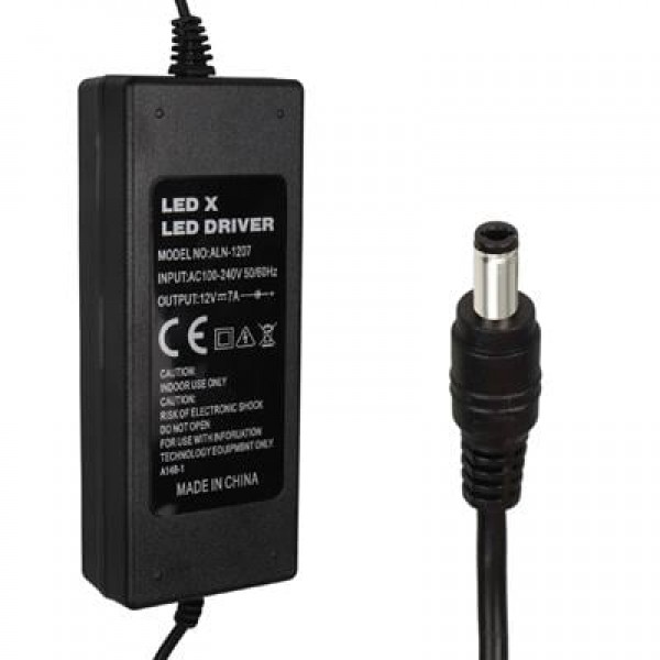 Ledx ALN-1207 12 Volt - 7 Amper 5.5*2.5 Mm Uç Plastik Kasa Masaüstü Adaptör