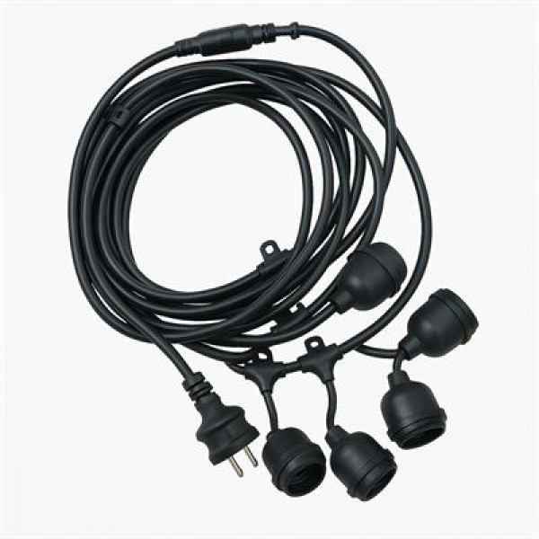 Ledx KB00001 5'li E27 Duy Sıralı 5 Metre Lamba Kablosu (5 Adet Duy İçerir)