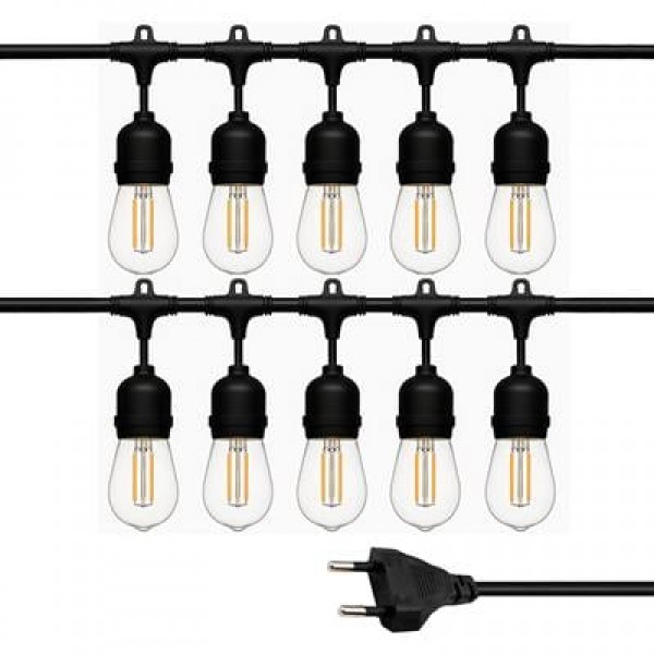Ledx KB00002 10'lu E27 Duy Sıralı 10 Metre Lamba Kablosu (10 Adet Duy İçerir)