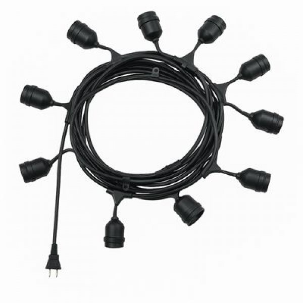 Ledx KB00002 10'lu E27 Duy Sıralı 10 Metre Lamba Kablosu (10 Adet Duy İçerir)