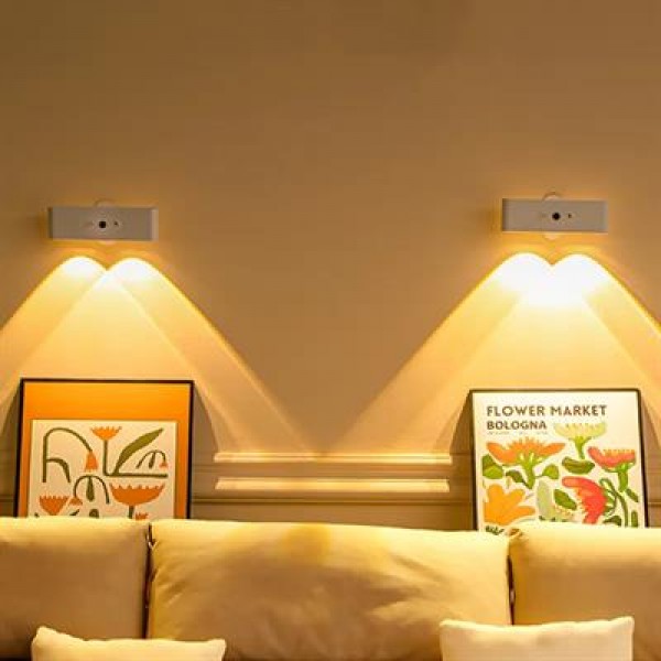 Ledx SK-BD188F Çift Yönlü Hareket Sensörlü Dekoratif Şarjlı Duvar Aplik 2 Mercekli 15 Smd Ledli 3000K-4000K-6500K