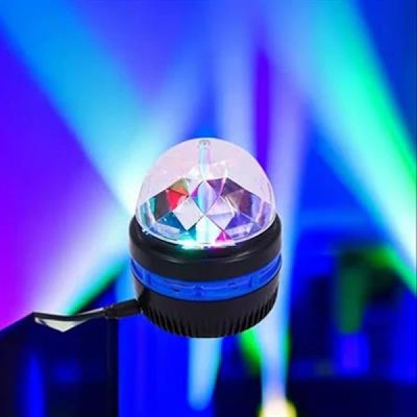 Ledx YQX-6888 Mini Usb'li 3 Watt Şarjlı Sihirli Rgb Led Disko Topu