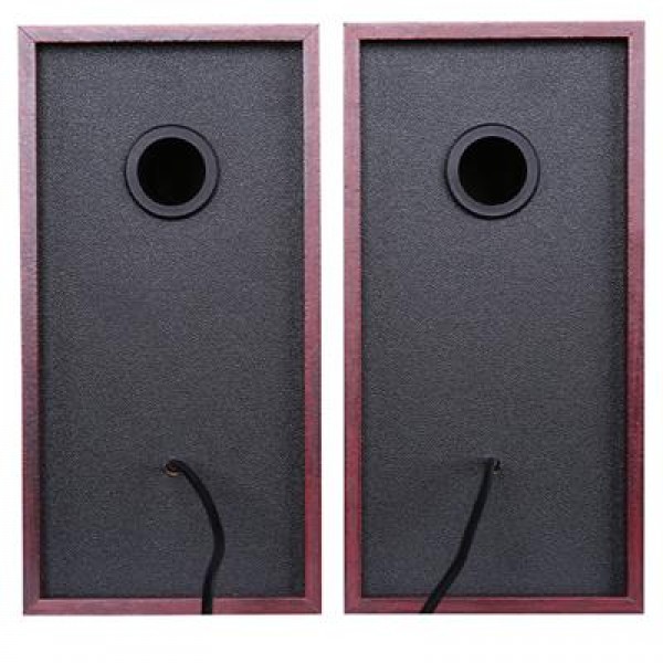 Lenovo Lecoo DS105 6W Ahşap Gövdeli Masaüstü Stereo Hoparlör - USB + 3.5mm Jack Girişli PC Hoparlörü