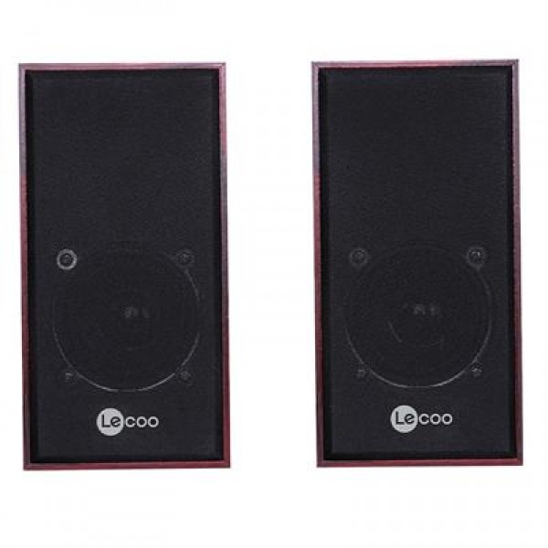 Lenovo Lecoo DS105 6W Ahşap Gövdeli Masaüstü Stereo Hoparlör - USB + 3.5mm Jack Girişli PC Hoparlörü