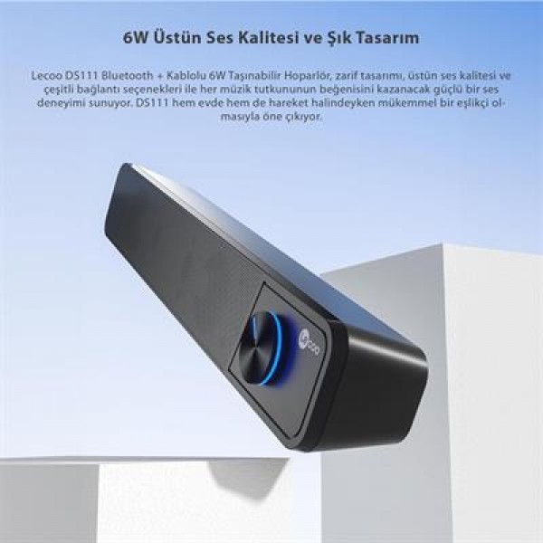 Lenovo Lecoo DS111 6W Kablolu Bluetooth Stereo TV Monitör Soundbar Hoparlör