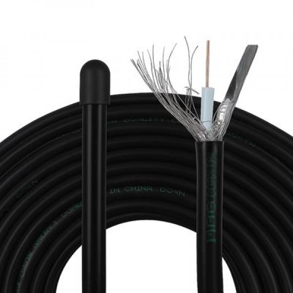 Mag Rg6/U6 Bakır Cu/Cu 80 Tel Siyah Anten Kablosu (100 Metre)