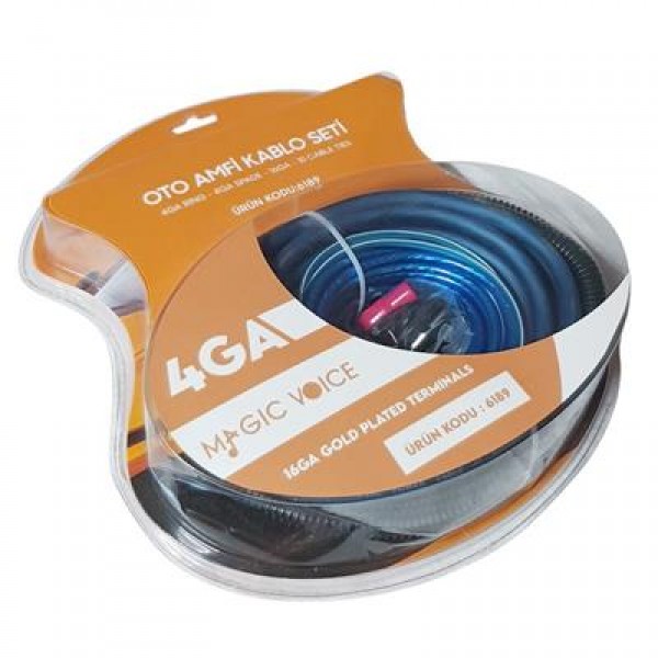 MagicVoice MV-6189 4GA Oto Amfi - Anfi Kablo Seti 120A Sigorta Dahil