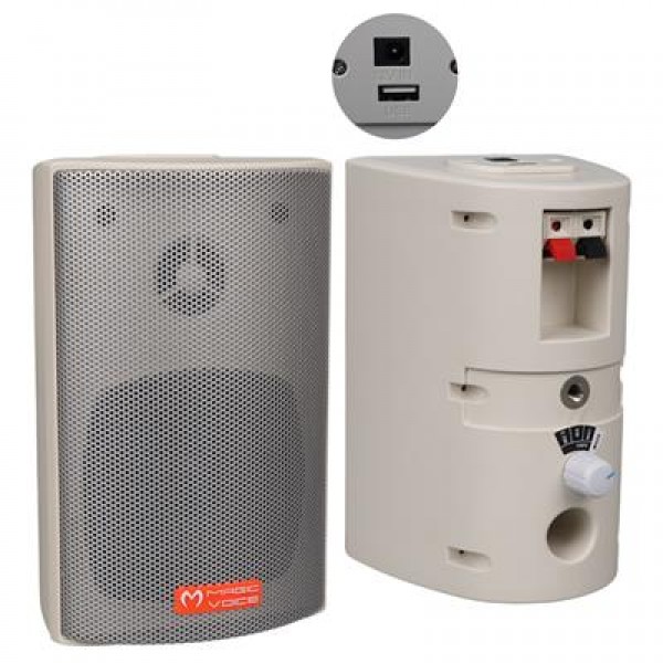 MagicVoice MV-16 7.5 CM 30 Watt Komütatörlü Hat Trafolu Beyaz Sütun Hoparlör (2'li Takım)