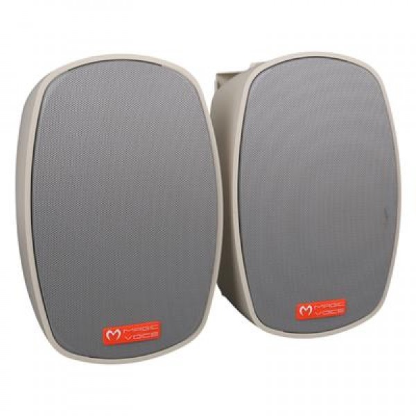 MagicVoice MV-22 12 CM 40 Watt Komütatörlü Hat Trafolu Krem Beyaz Sütun Hoparlör (2'li Takım)