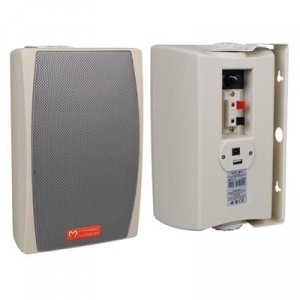 MagicVoice MV-24 13 CM 50 Watt Komütatörlü Hat Trafolu Krem Beyaz Sütun Hoparlör (2'li Takım)