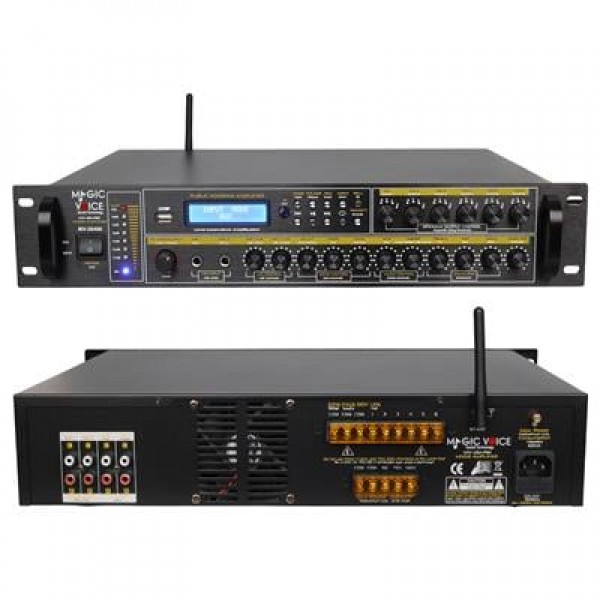 MagicVoice MV-26490 250 Watt USB/MP3/Bluetooth 6 Bölgeli Hat Trafolu Mixer Amfi