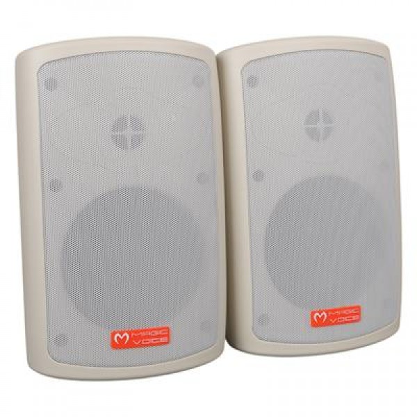 MagicVoice MV-36 11 CM 50 Watt Komütatörlü Hat Trafolu Krem Beyaz Sütun Hoparlör (2'li Takım)