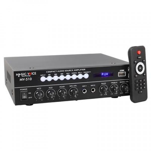 Magicvoice MV-510 50 Watt Usb-Sd-Bluetooth Girişli Hat Trafolu Ses Mixer