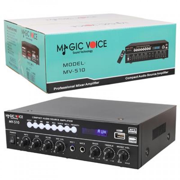 Magicvoice MV-510 50 Watt Usb-Sd-Bluetooth Girişli Hat Trafolu Ses Mixer
