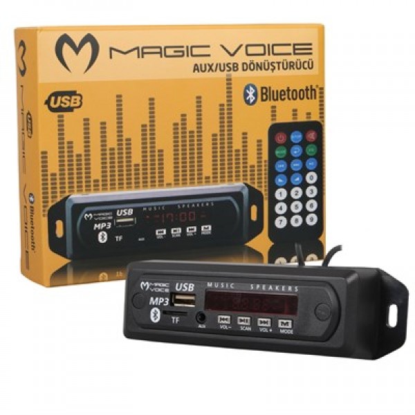 Magicvoice USB-400 Bluetooth-Aux-Usb-SD-Mmc Kumandalı Oto Teyp Çevirici Dijital Player