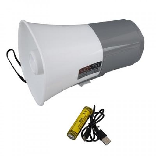 No-Tel 918L Bluetooth-Usb-Siren-Ses Kayıt Özelikli Dahili Bataryalı 25 Watt Mini El Tipi Megafon   