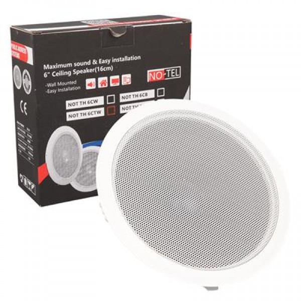 NO-TEL TH6CTW 6'' 16 CM 20 Watt Beyaz Alçıpan Trafolu Hoparlör NO-TEL TH6CTW 6'' 16 CM 20 Watt Beyaz Alçıpan Trafolu Hoparlör