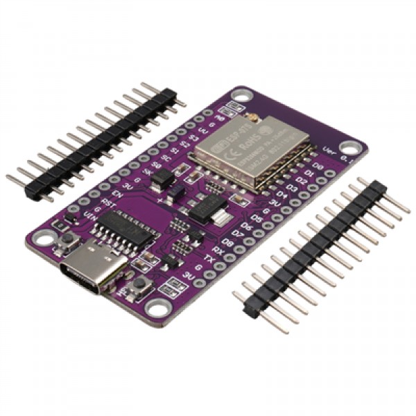 ESP-07S Tabanlı NodeMCU V3 Mor Geliştirme Kartı Harici Anten Girişli ve USB-C Bağlantılı