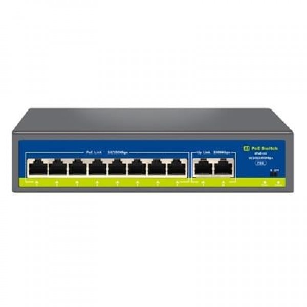 Novacom NVC-HIF0820GBL-C 8+2 Port Gigabit Uplink PoE Switch (250m Extend Modlu) Novacom NVC-HIF0820GBL-C 8+2 Port Gigabit Uplink PoE Switch (250m Extend Modlu)