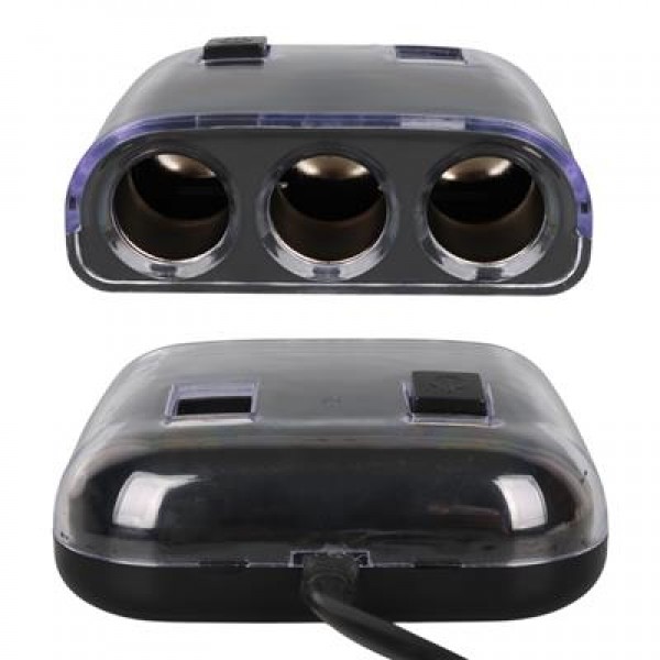 Olesson 1505 12-24V Çift USB Girişli 120W 80cm Kablolu 3'LÜ Araç Çakmak Çoklayıcı