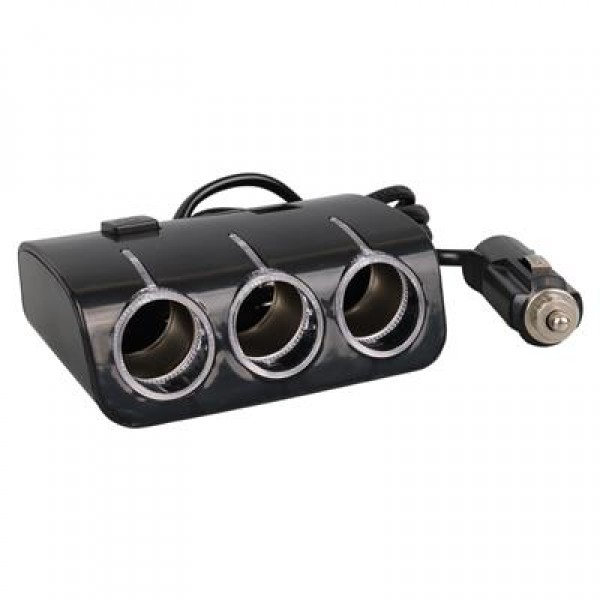 Olesson 1506 12-24V Çift USB Girişli 120W 80 CM Kablolu 3'LÜ Araç Çakmak Çoklayıcı