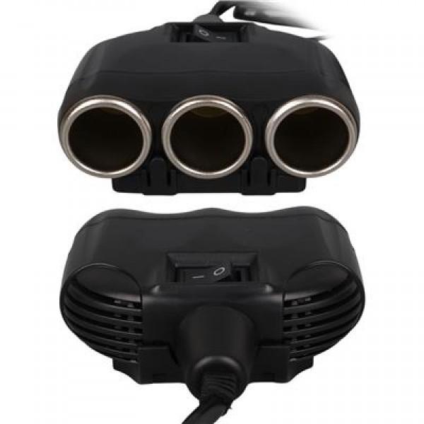 Olesson 1634 12-24V Tek USB Girişli 120W 80cm Kablolu Dijital Voltaj Ekranlı 3'lü Araç Çakmak Çoklayıcı