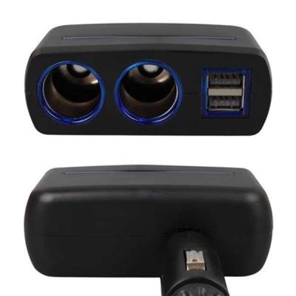 Olesson 1637 12-24V Çift USB Girişli 120W 2'li Araç Çakmak Çoklayıcı