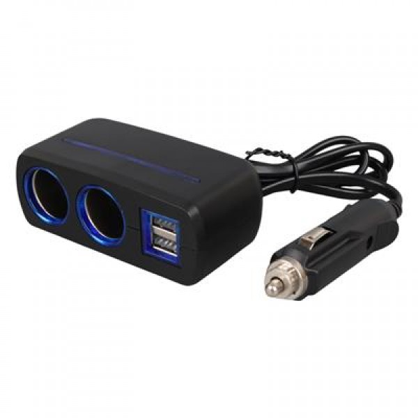 Olesson 1638 12-24V Çift USB Girişli 120W 80 CM Kablolu 2'LI Araç Çakmak Çoklayıcı