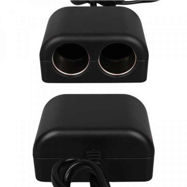 Olesson 1641 12-24V Tek USB Girişli 120W 80cm Kablolu Dijital Voltaj Ekranlı 2'li Araç Çakmak Çoklayıcı