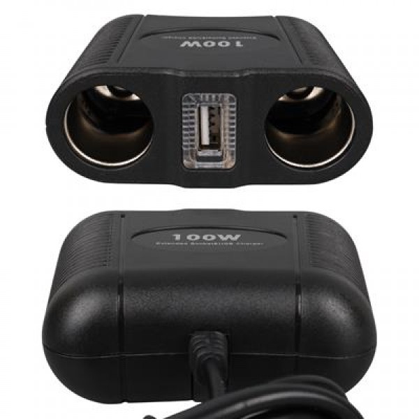 Olesson 1645 12-24V Tek USB Girişli 100W 70cm Kablolu 2'li Araç Çakmak Çoklayıcı