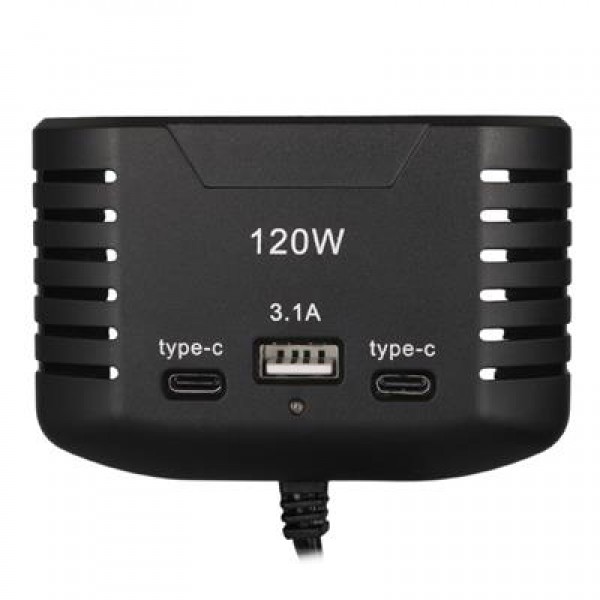 Olesson 2012 12-24V Çift TYPE-C - Tek USB Girişli 120W 80cm Kablolu 3'LÜ Araç Çakmak Çoklayıcı