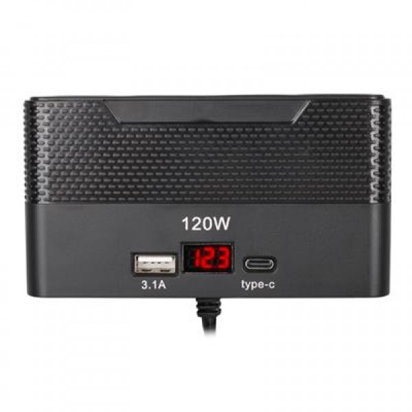 Olesson 2014 12-24V Type-C + USB-A Girişli 120W 80cm Kablolu 4'lü Araç Çakmak Çoklayıcı