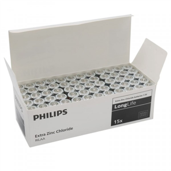 Philips Extra Zinc-Carbon Kalın Saat Kalem Pili AA (60'lı Paket)