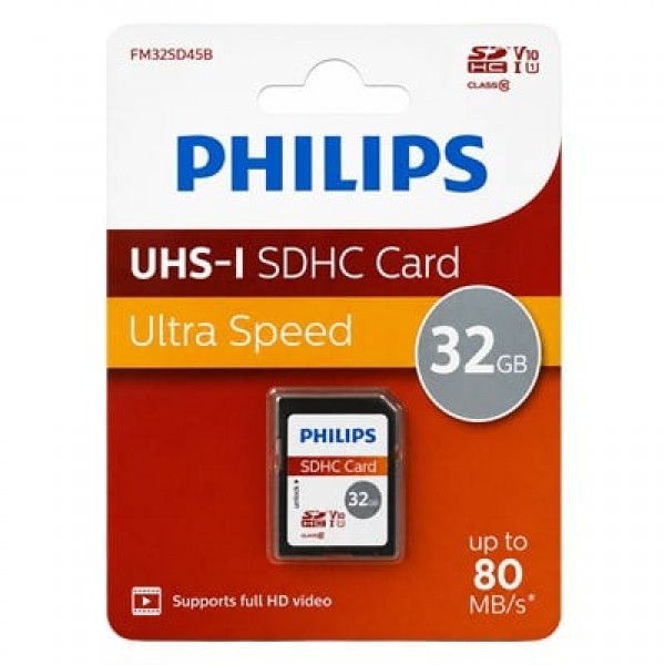 Philips FM32SD45B 32GB UHS-I SDHC Ultra Speed Hafıza Kartı 80 MB/s Full HD Philips FM32SD45B 32GB UHS-I SDHC Ultra Speed Hafıza Kartı 80 MB/s Full HD