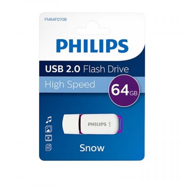 PHILIPS FM64FD70B/00 64 GB MOR/BEYAZ SNOW USB 2.0 FLASH BELLEK PHILIPS FM64FD70B/00 64 GB MOR/BEYAZ SNOW USB 2.0 FLASH BELLEK