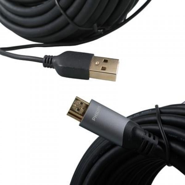 Philips SWL6122B/93 4K 60 Hz 15 Metre Usb Güç Kablolu HDMI Görüntü Kablosu 