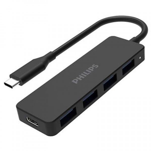 Philips SWR1603G/93 Siyah 20 Cm Kablolu Type-C To 4xUSB 3.0 Çoklayıcı 