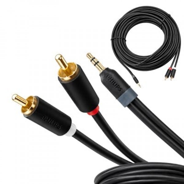 Philips SWR2110/93 25 Metre 3.5mm Stereo 2 RCA AUX Ses Kablosu Hi-Fi Philips SWR2110/93 25 Metre 3.5mm Stereo 2 RCA AUX Ses Kablosu Hi-Fi
