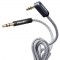 Philips SWR2114F/93 1 Metre 3.5mm Stereo AUX Ses Kablosu 90 Derece L Tipi Açılı Örgülü Zırhlı