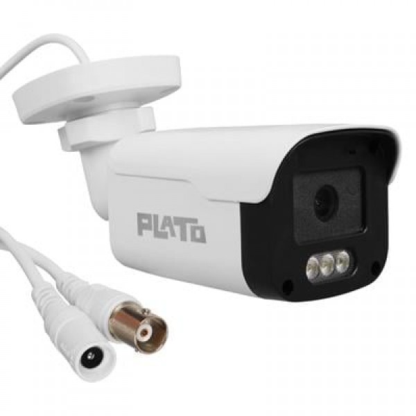 Plato PL-37707 AHD Bullet Güvenlik Kamera 2MP 3 Warm Led Sesli 3.6MM Renkli Gece Görüş (Mikrofonlu)