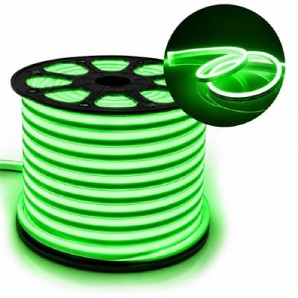 PowerMaster PM-5287 Silikon Kaplama 12 Volt 100 Metre Yeşil Neon Led Şerit Aydınlatma