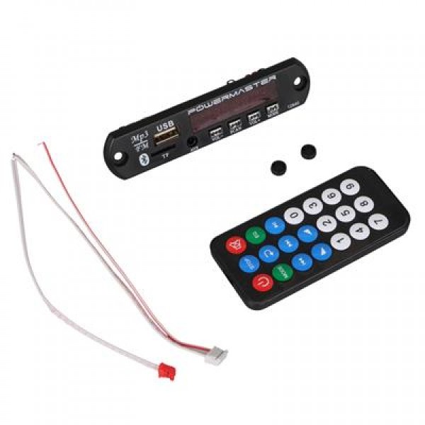 PowerMaster M515 Oto Teyp Dijital Player Board USB/AUX/SD/FM/Bluetooth Kumandalı Mikrofonsuz Oto Teyp Çevirici (12V-500MA)