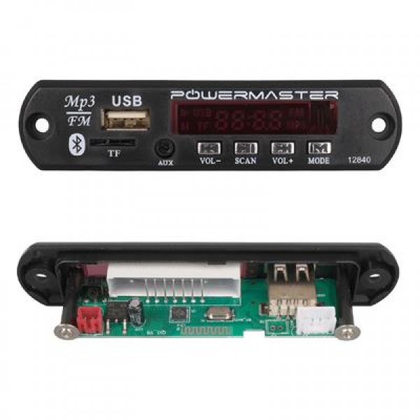 PowerMaster M515 Oto Teyp Dijital Player Board USB/AUX/SD/FM/Bluetooth Kumandalı Mikrofonsuz Oto Teyp Çevirici (12V-500MA)