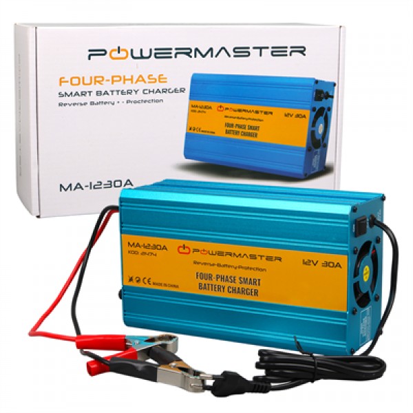 Powermaster MA-1230A 12 Volt - 30 Amper Dört Fazlı Akıllı Akü Şarj Cihazı