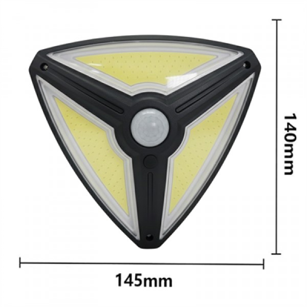 Powermaster MX-1219B 150 Cob Ledli Sensörlü 3 Modlu Solar Duvar Lambası
