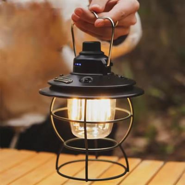 PowerMaster PM-16042 Retro Nostaljik Şarjlı Kamp Lambası Filament + SMD Ledli