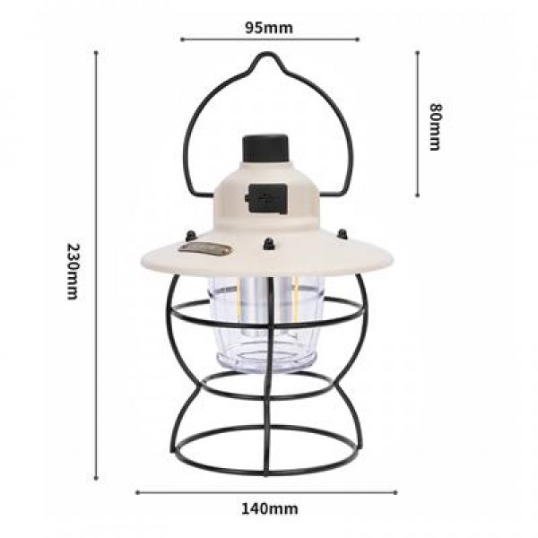 PowerMaster PM-16042 Retro Nostaljik Şarjlı Kamp Lambası Filament + SMD Ledli
