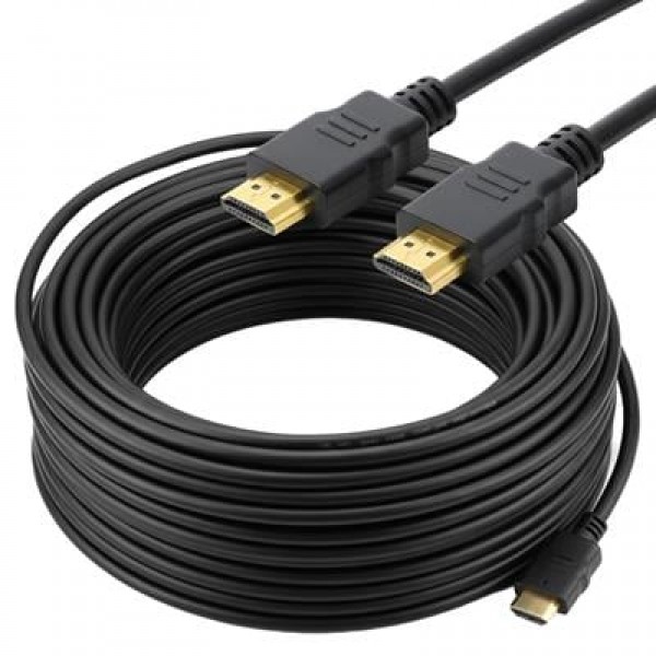 PowerMaster PM-18944 25 Metre Pasif Yüksek Hızlı Düz HDMI Görüntü Kablosu Altın Kaplama Uçlu