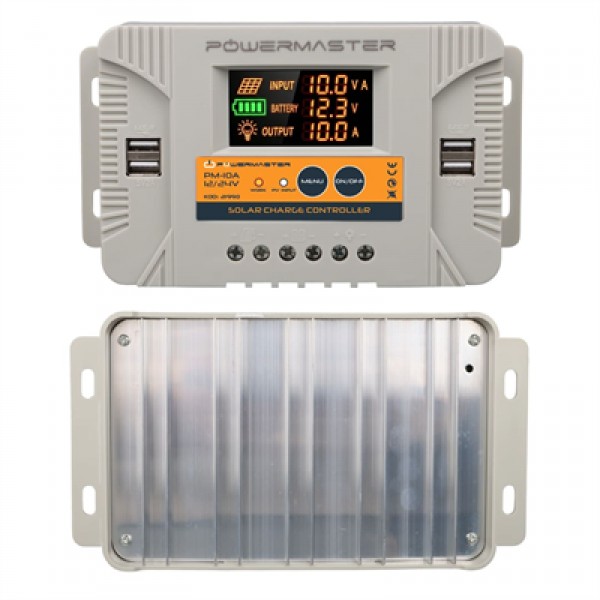 Powermaster PM-10A 12V-24V 10 Amper 4 USB Çıkışlı Dijital Ekranlı Solar Şarj Regülatörü
